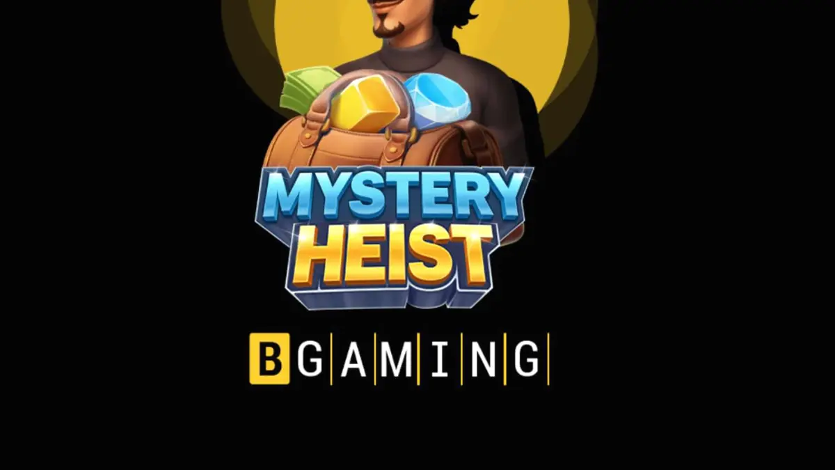 Tampilan visual slot Mystery Heist dengan tema perampokan brankas